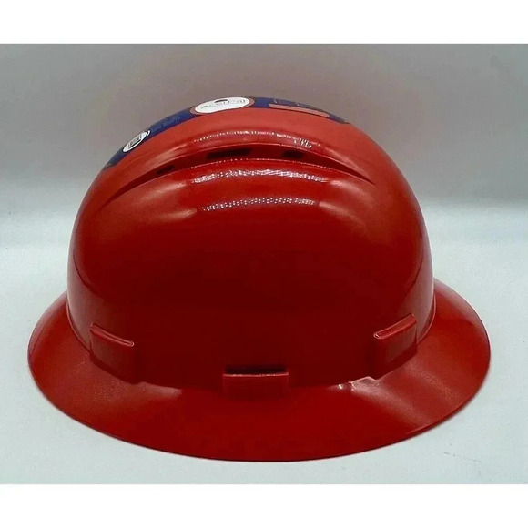 ACERPAL Full Brim Vented Red Finish Construction Hard Hat Work OSHA Approved - Picture 1 of 12